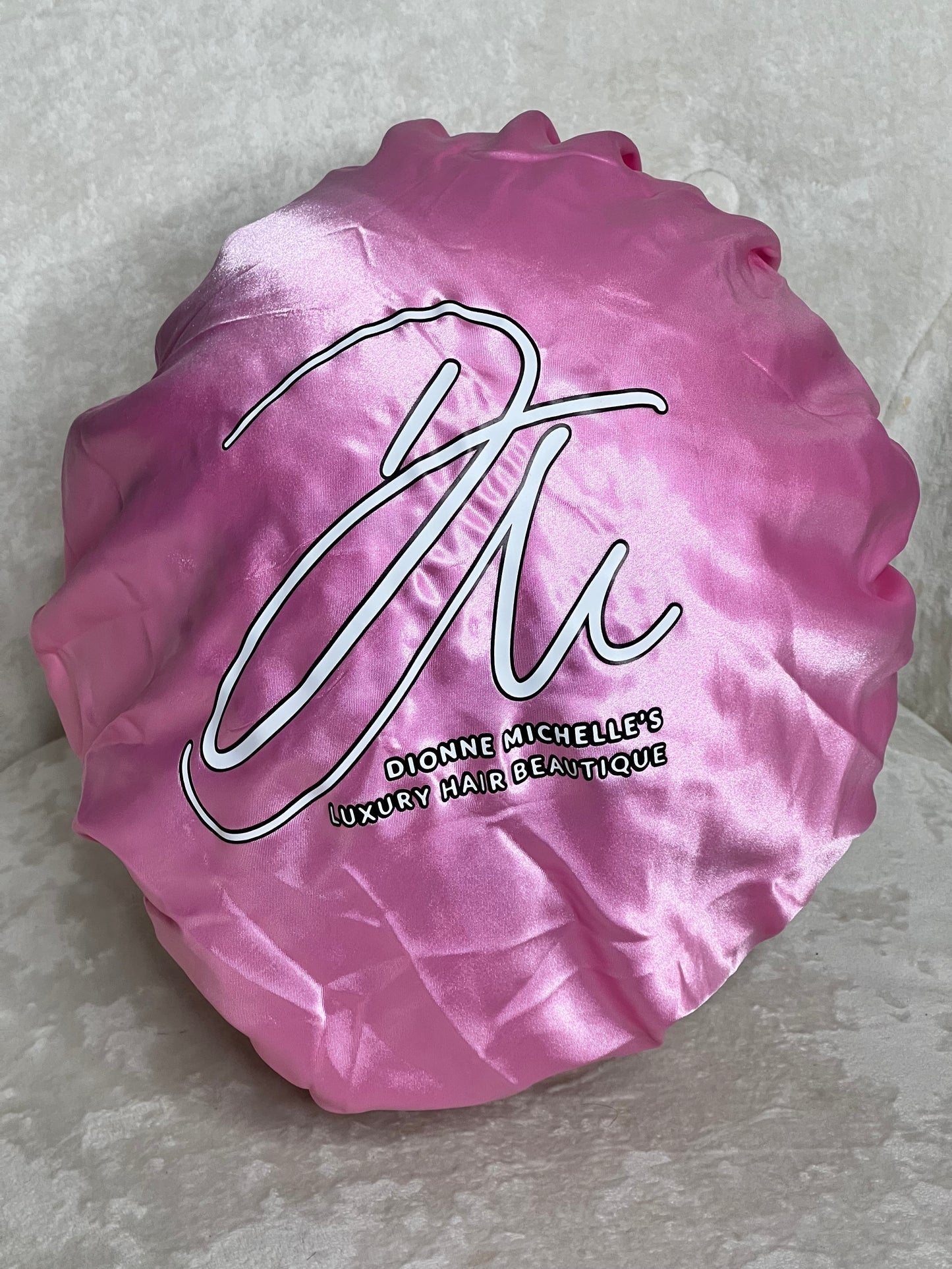 Hippie Hair Pink Satin Signature Hair Bonnet